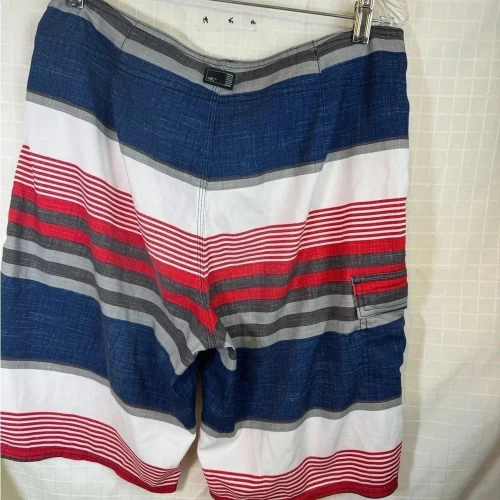O'neill Men's Swim Trunks Red/White/Blue Size 30 - Picture 2 of 3